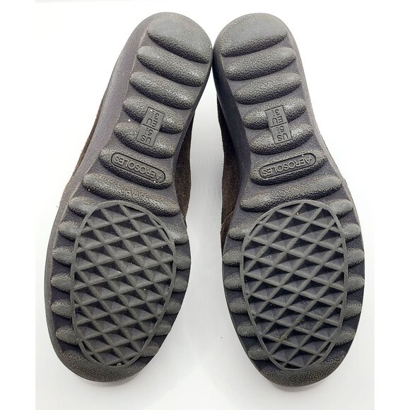 Aerosoles Boots Ankle Booties Brown Suede Wedge Heel Zip-Up Size 5.5 - Picture 7 of 11